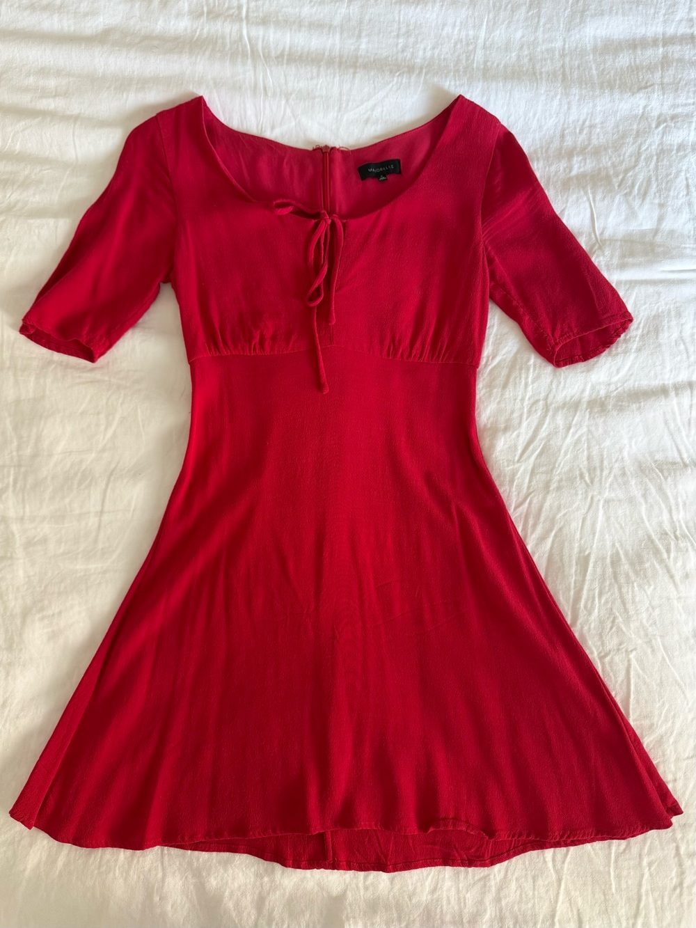 Majorelle Red Mini Dress Tie Front A-Line Size XS